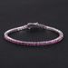 Sweet Peach Pink Moissanite Bracelet S925 Sterling Silver Tennis Chain 3/4/5mm Color Bracelet High Grade Feeling_ipsvogv.com