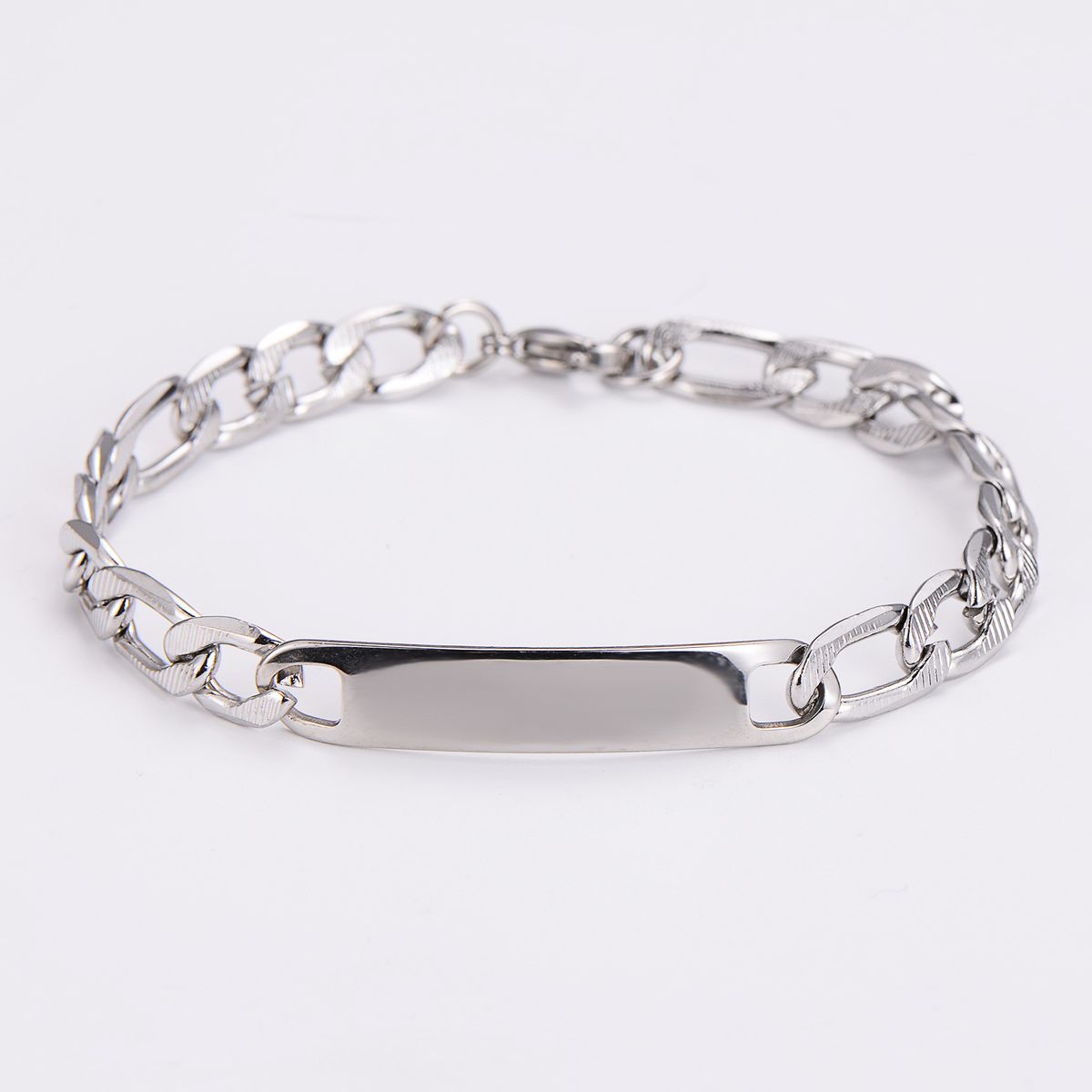 AML Fashion Stainless Steel 3:1NK Pressed Middle Flower Curved Tag Splicing Chain Hip-Hop Men_ipsvogv.com