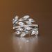 Cao Shi Entwined Leaves Ring, Female Creative Personality, Flower Leaves, Vine, Octagonal Flower, Zircon Ring_ipsvogv.com