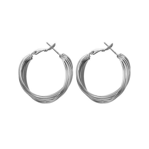 Retro ins style geometric metal real gold twisted atmospheric earrings earrings_ipsvogv.com