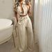 Women's fashion solid color lapel sexy sleeveless top casual pants suit_ipsvogv.com
