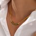 Women’s Jewelry Set Fashion French Retro Emerald Love Necklace Set Personality Fashion Personality Trend Five Heart Shaped Snake Bone Chain_ipsvogv.com