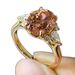 Sanjie's New Copper Inlaid Exudes A Champagne Water Drop High Carbon Diamond Zircon Women's Ring Temperament_ipsvogv.com