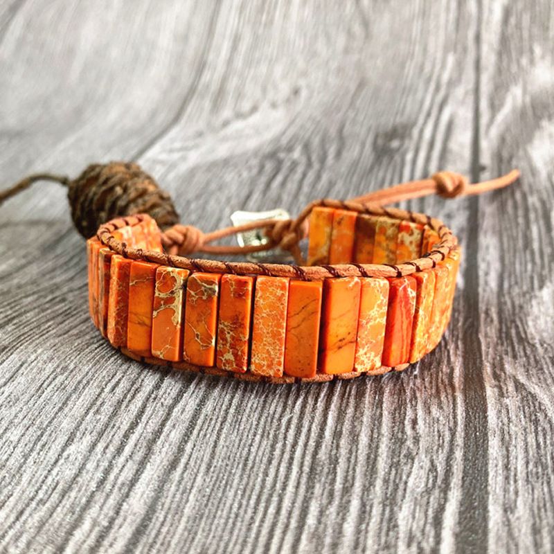 Women's Jewelry Color Stone Emperor Stone Leather Braided Bracelet Energy Bracelet_ipsvogv.com