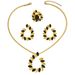 Small Fresh And Sweet Jewelry Set Niche Pastoral Style Oil Drop Wheat Ear Design Necklace Earrings Accessories All Match Ring_ipsvogv.com