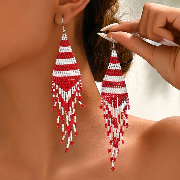2024 New Women's Beaded with Personalized Colorful and Niche Rice Bead Design Earrings, Versatile Earrings_ipsvogv.com