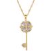 Steel 【 Titanium 】 Flower Key Light Luxury Temperament Gorgeous Full Diamond Necklace Women's Versatile Collarbone 【 】 【 】 【 】_ipsvogv.com