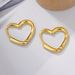 Unisex Copper Plated Real Gold Heart Earrings Versatile Light Luxury Temperament Atmospheric Female High Grade Earrings Niche_ipsvogv.com