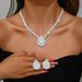 Women’s Jewelry Set Fashion Bridal Round Zircon Wax Inlaid Jewelry Earrings Necklace Set Wedding Accessories_ipsvogv.com