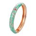 Ethnic Style Green Series Flower Bracelet Chinese Style Peony Bracelet Enamel Oil Drip Lotus Bracelet Female_ipsvogv.com