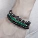 Hot Selling Accessories Black Cross Elastic Buddhist Beads Bracelet Set Peacock Pattern Beads Bracelet Hand Jewelry Combination_ipsvogv.com