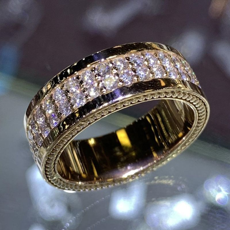 Cao Shi's Hot Selling Micro Inlaid Gold Trendy Men's And Women's Ring Business Event Jewelry_ipsvogv.com