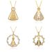 Fashion Gold Hollow Copper Gold Plated Zircon Lace Pendant Religious Necklace Jewelry Accessories_ipsvogv.com