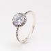 White Copper Plated Silver Classic Elegant Ring Creative Crystal Teardrop Ring Pigeon Egg Ring_ipsvogv.com