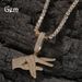 Chain Necklaces Hip Hop Gesture Pendant Necklace Men's Rap Trend Copper Inlaid Zircon Retro Design Gold Necklace Accessories_ipsvogv.com