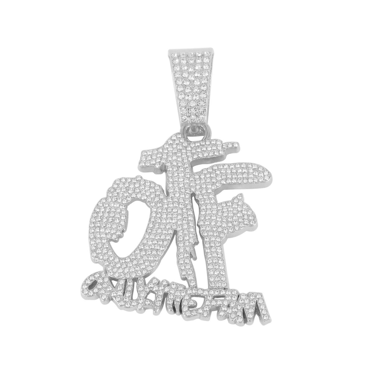 Unisex Hip Hop Accessories Full Diamond Stitching Letter OTF Pendant Punk Hipster Rap Cuban Necklace_ipsvogv.com
