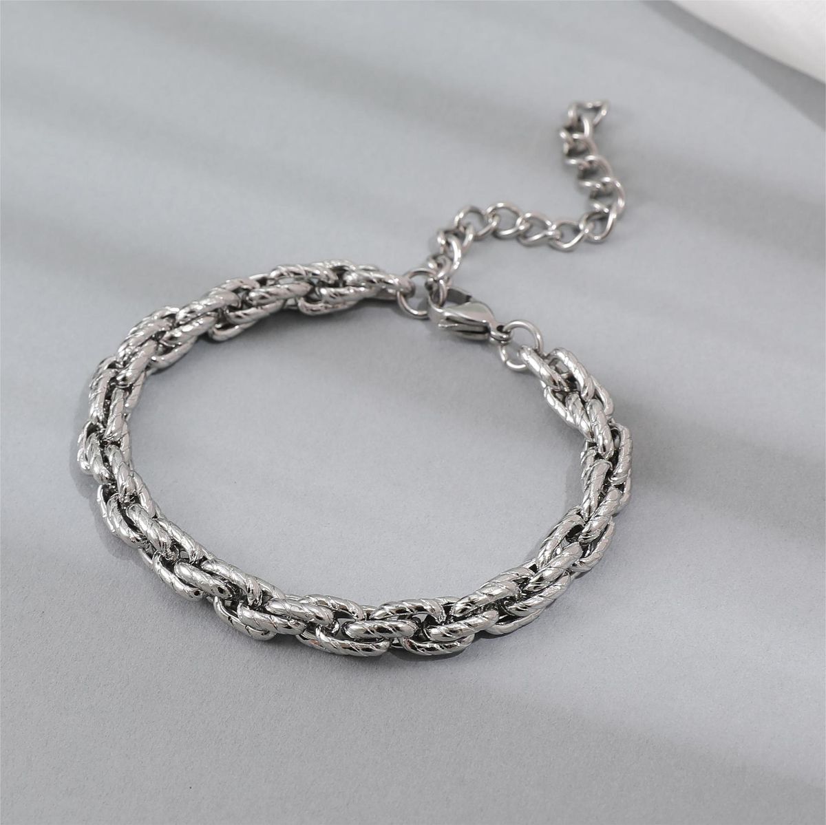 Twisted Diamond Titanium Steel Bracelet For Men And Women Ins Trendy Brand Hip Hop Design Cold Style Couple Jewelry_ipsvogv.com