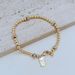 New Fashion Copper Plated True Inlaid With Water Diamond Transport Beads, Small Gold Bead Charm Bracelet_ipsvogv.com