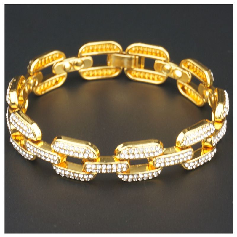 Prismatic Quadrilateral Hip Hop Men's Cuban Bracelet Bangle Chain_ipsvogv.com