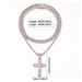 Cross Full Diamond Zinc Alloy Pendant Personalized Trendy Hip Hop Cuban Chain Necklace_ipsvogv.com