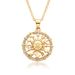 Micro Inlaid Colored Zircon Necklace - Simple Round Pendant, European & American Style Jewelry For Women_ipsvogv.com