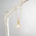 Geometric freshwater pearl earrings necklace set female sterling silver light luxury fashion clavicle chain jewelry_ipsvogv.com