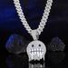 New Product Smiley Face Full Diamond Hip-hop Pendant Creative Trendsetter Ice Face Alloy Hip-hop Necklace_ipsvogv.com