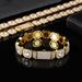 Jewelry & Accessories Copper Zirconium Hip Hop Square Rock Candy Necklace Personality Trend Men's Necklace Bracelet Fashion Jewelry_ipsvogv.com