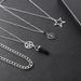 New Personalized Five Pointed Star Love Black Pendant Thick Chain 4-piece Set Necklace_ipsvogv.com