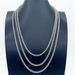 Tennis Necklace Three-Prong Single Row 4mm Zircon Chain Jewelry Unisex Hip-Hop Accessories Niche Design_ipsvogv.com
