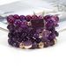 8 cm Purple Crystal Round Beads Natural Stone BeadedBracelet Female Elastic Adjustable_ipsvogv.com