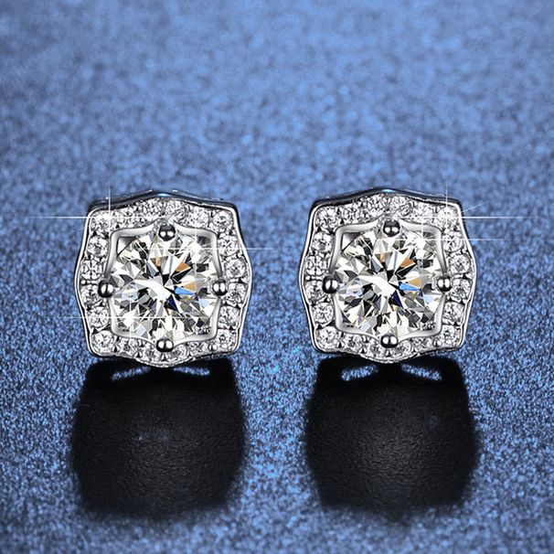 S Silver Mosang Stone Hairui Square Bag Earrings, New Light Luxury and High end Earrings_ipsvogv.com