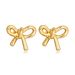 Bow earrings copper plated with real gold female earrings fashion bow personality female earrings_ipsvogv.com