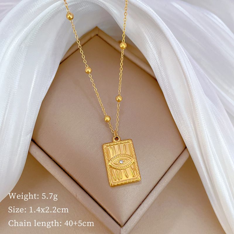 Full Body 【 Titanium Steel 】 Devil's Eye Cold Personality Extremely Simple Wind Furnace Real Gold Necklace Female 【 】_ipsvogv.com
