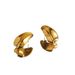 Retro Plated Titanium Steel Irregular Melon Seed Hollow Earrings_ipsvogv.com