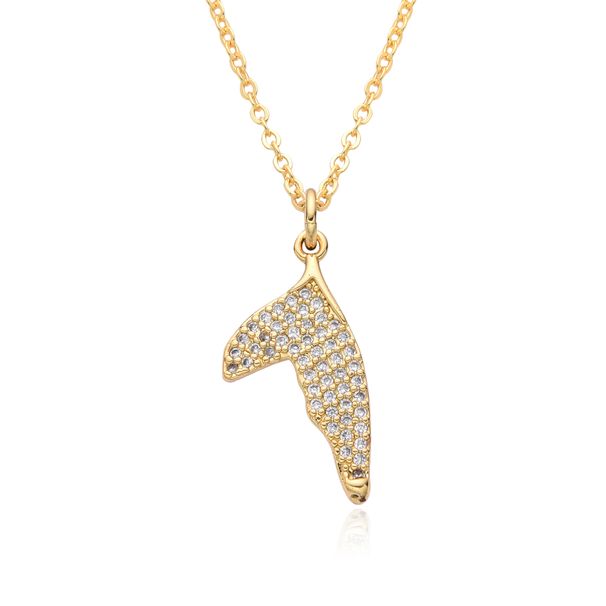 Fashion Korean White Copper Necklace For Women Trendy Micro Inlaid Brick Mermaid Tail Pendant High Quality Pendant Necklace_ipsvogv.com