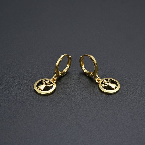 Women’s Jewelry Set Fashion Popular Little Angel Hollow Earrings Earrings Female Earrings Small Fresh Temperament Ear Buckles Gold And Silver_ipsvogv.com