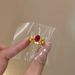 【 Hot Selling In Store 】 Mid Ancient Gilded Red Zircon Wheat Ear Leaf Brushed For Women's Light Luxury Exquisite Index_ipsvogv.com