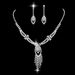 Rhinestone Jewelry Set - 3-Piece Necklace, Earrings & Bracelet, Elegant Claw Chain Design For Women_ipsvogv.com