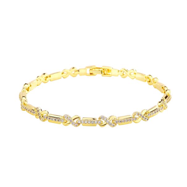 Women's Jewelry Zircon 8 Character Infinity Symbol Bracelet Copper Zircon Personality Fashion Couple 5mm Trendy High End Bracelet_ipsvogv.com