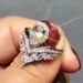 Cao Shi's New Crown Water Drop Pear Shaped Copper Plated Platinum Zircon Horse Eye Engagement Women's Ring_ipsvogv.com