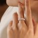 Sterling silver classic retro zircon diamond band ring_ipsvogv.com