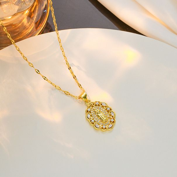 hot selling women's jewelry fashion zircon Maria love pendant necklace niche geometric star clavicle chain_ipsvogv.com