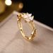 Korean Version Of Fashionable Lucky Clover For Women, Simple Ins Style Copper Inlaid With Zircon Flowers, Living Mouth_ipsvogv.com