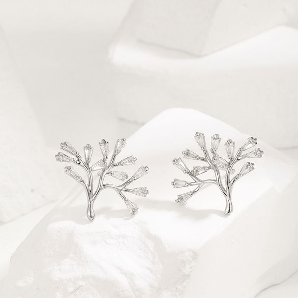 Women’s Jewelry Set Fashion Hot Selling Micro Inlaid Zircon Real Gold Electroplated Earrings Tree Of Life Earrings Niche Design Light Luxury Earrings_ipsvogv.com