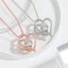 Platinum Double Pendant Decorated With Female To Heart, And Elegant Temperament, High Sense, Zircon Heart Necklace_ipsvogv.com
