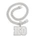 New Hip Hop T Square Diamond Letter Neckl Pendant Light Luxury Exaggerated Alloy Full Diamond KO Letter Hip Hop_ipsvogv.com