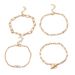 Minimalist Style, Minimalist Personality, Geometric OT Buckle Bracelet, Female Creative Pearl Chain, 4-piece Set Of_ipsvogv.com