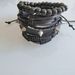 New Braided Wooden Bead Set Handmade Personality Trend Rivet Hip-Hop Bracelet For Men_ipsvogv.com