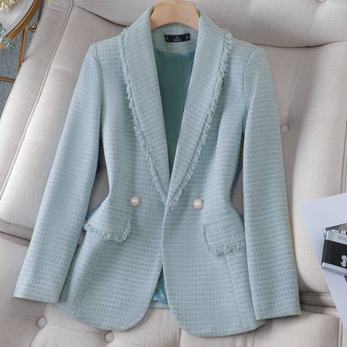 Women's New Style High-end Tops Temperament Tweed Suit For Ladies_ipsvogv.com